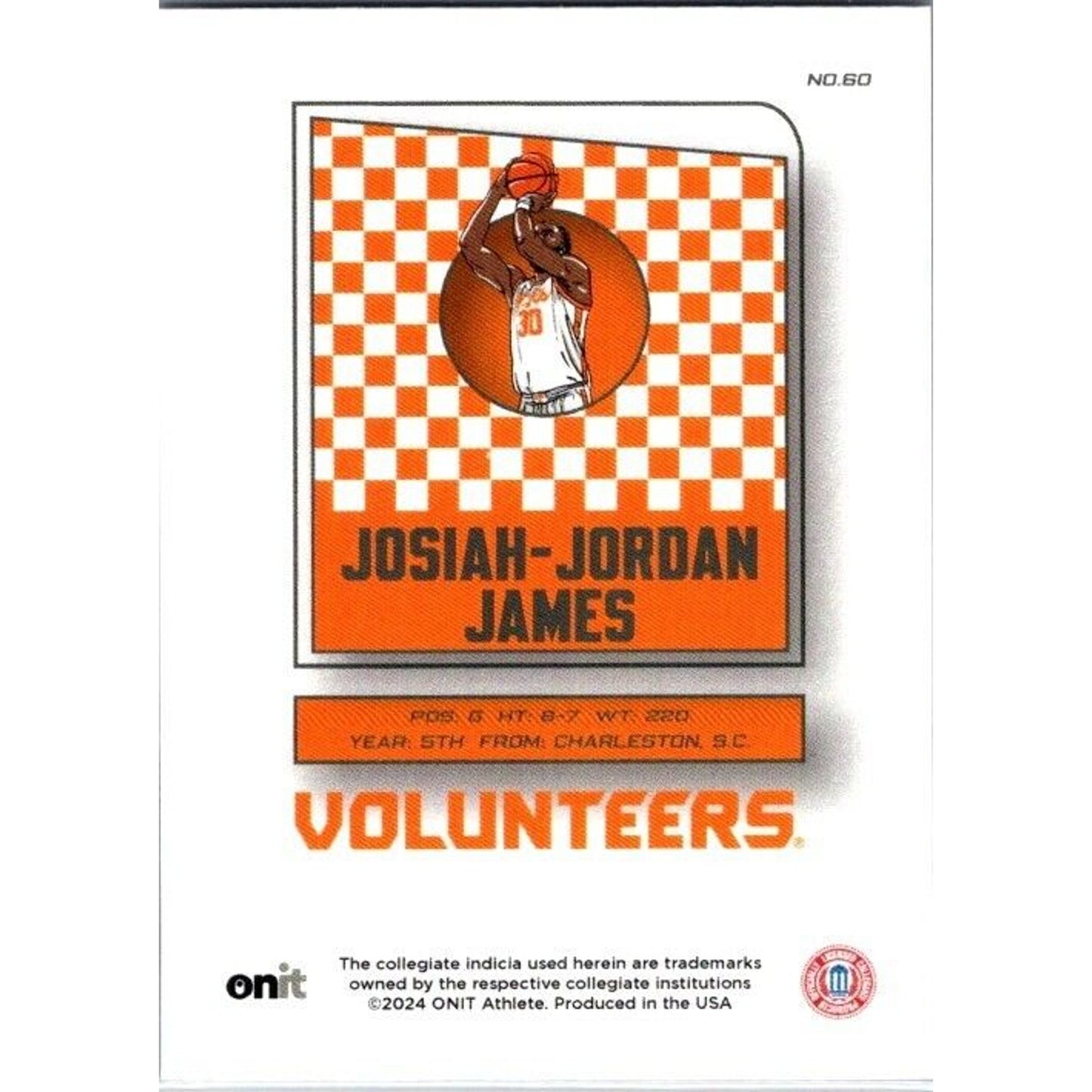 23-24 Onit #60 Josiah-Jordan James Tennessee Volunteers Holo Icon
