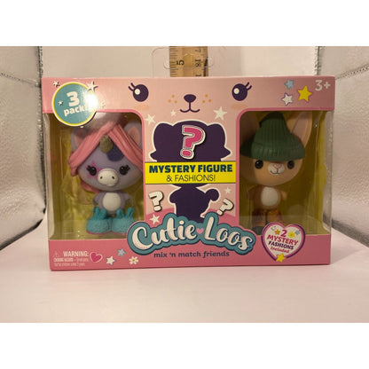 Cutie Loos Mix 'N Match Friends 3 Pack - PJ & PENELOPE + MYSTERY FIGURE - NIB