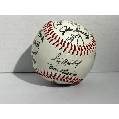 1990s - 2000s Atlanta Braves Team Facsimile Autograph Stamp Baseball Ball
