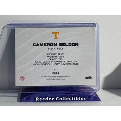 Cameron Seldon 25/200 Tennesse Volunteers Orange Holo 2024 Onit Signature Series