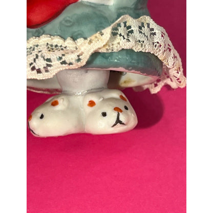 Jasco Caring Critters Hand Painted Porcelain Christmas Mouse Bell Ornament