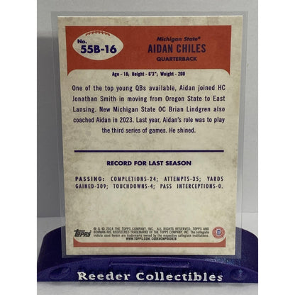 2024 Bowman U Chrome #55B-16 Aidan Chiles Michigan State 1955 Bowman