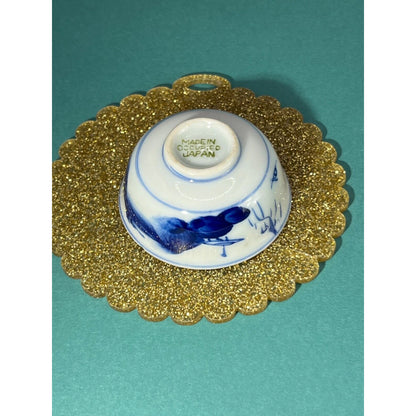 Vintage Hand Painted Miniature Bowl Sake Cup Occupied Japan 2.25" Diameter