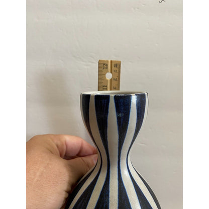 Haganas Blue and White Vase Made in Sweden 11"h