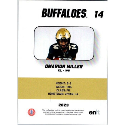 2023 Onit Football Omarion Miller Colorado Buffaloes