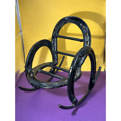 Horseshoe Rocking Chair Welded Painted Black
