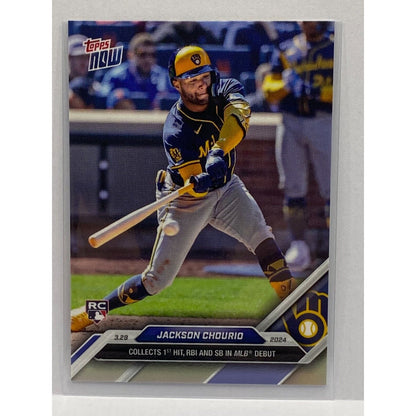 Jackson Chourio Milwaukee Brewers - 2024 MLB TOPPS NOW® Card 16 - PR: 9845