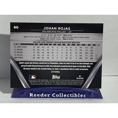 2024 Topps Chrome Black #90 Johan Rojas Gold Refractors #/50 Phillies