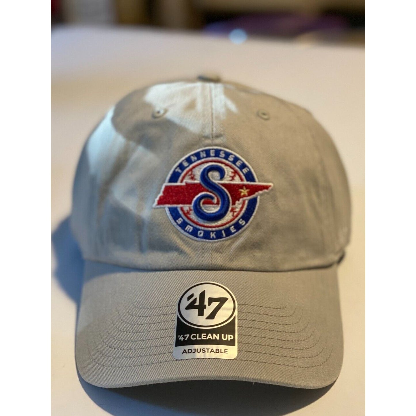 Tennessee Smokies Hat Chicago Cubs state S in front of bball 47 brand Clean up