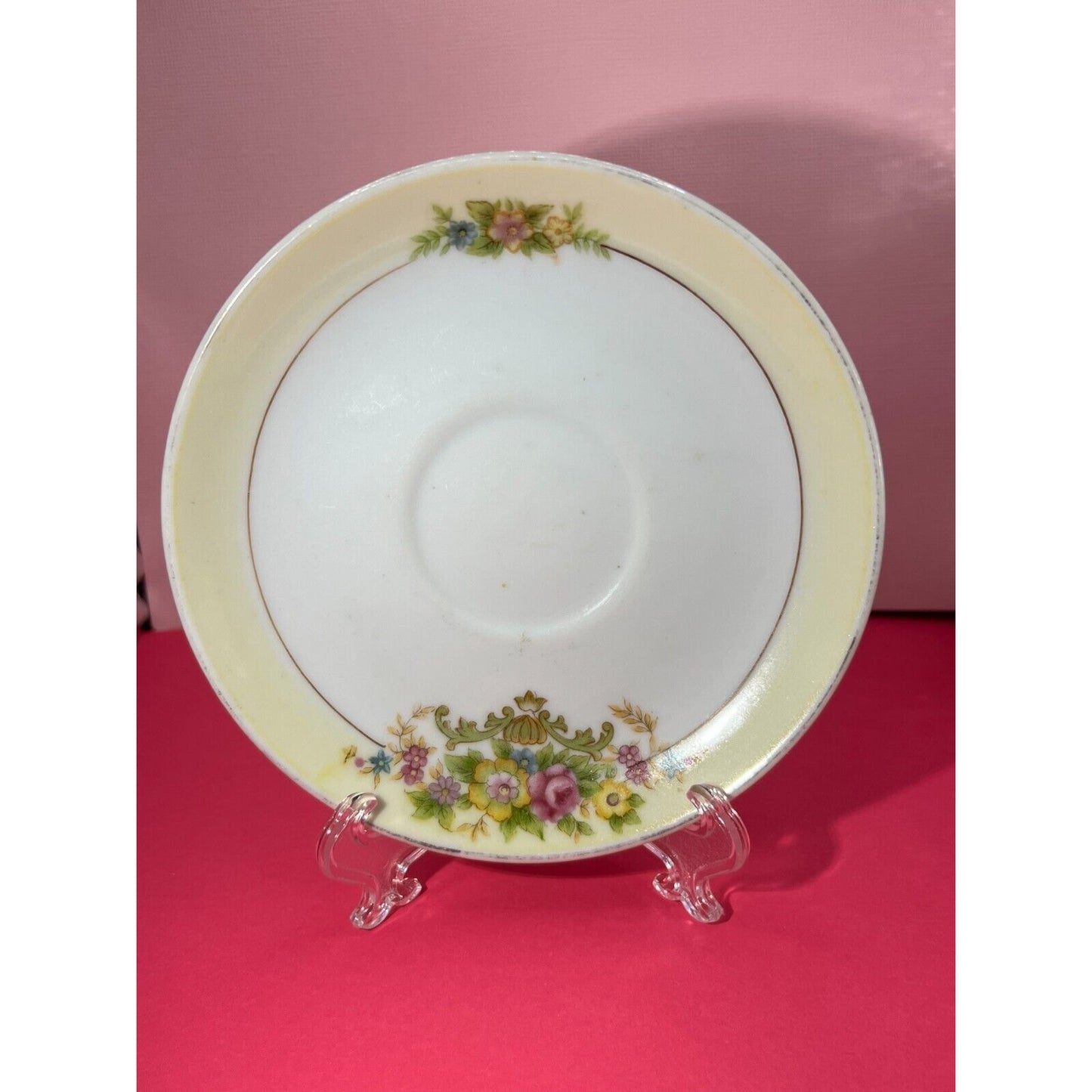 3 piece 5.5" Floral Saucers / Plates Made in Occupied Japan