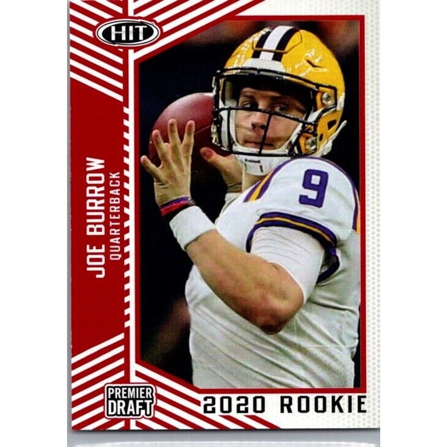 Joe Burrow 2020 Sage Hit Premier Draft Football #56 Red Rookie LSU Ohio State