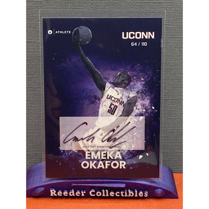 Emeka Okafor 2023-2024 Onit Athlete #75 Blue 64/110 Autograph UConn Huskies Auto