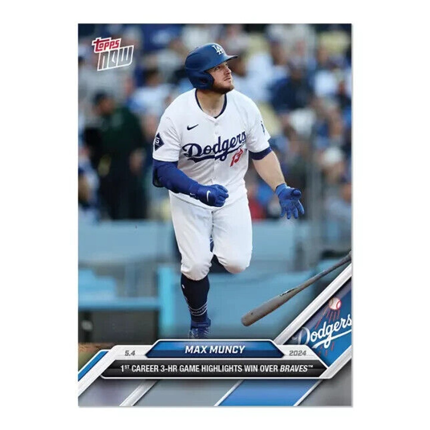 Max Muncy 2024 MLB TOPPS NOW 158 1st Career Three HR Homer Game PR627