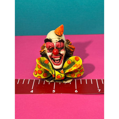 Two Vintage Artefice Ottanta Clowns Hand Painted 2½” Tall - MADE IN ITALY