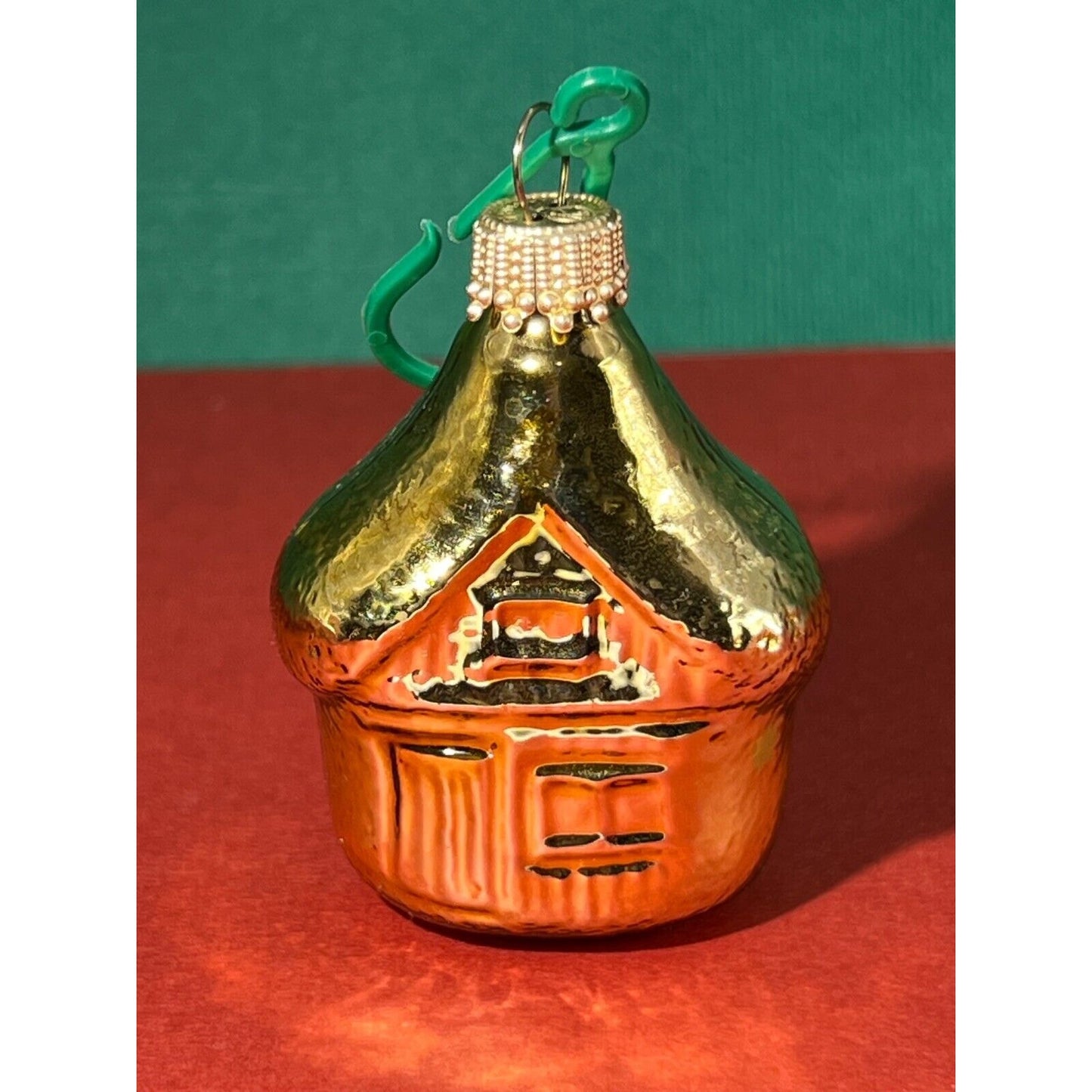 OLD BLOWN GLASS HOUSE CHRISTMAS ORNAMENT