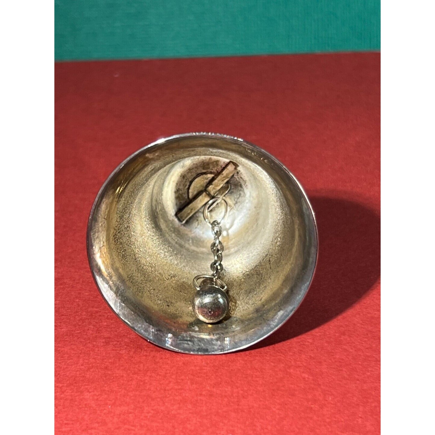 Vintage Silver Bell with loop 2.5 inch by 2 inch