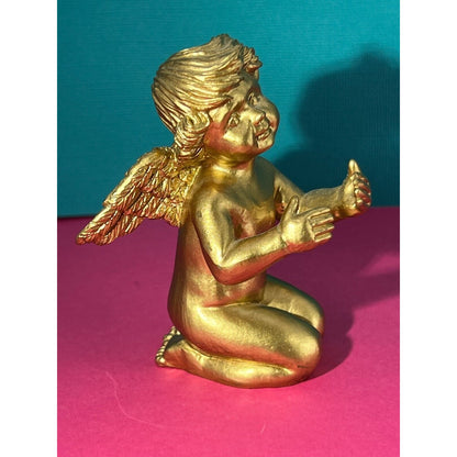 Two's Company Golden Cherub Kneeling 3.5 in