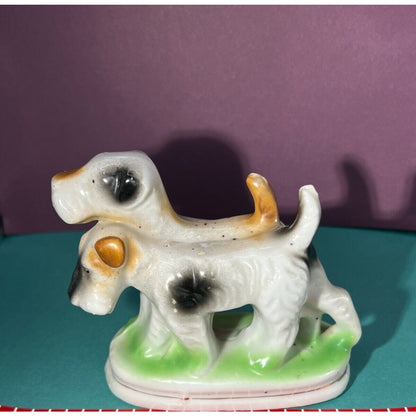 Vtg. Occupied Japan Porcelain Dogs Terrier Puppies Figurine