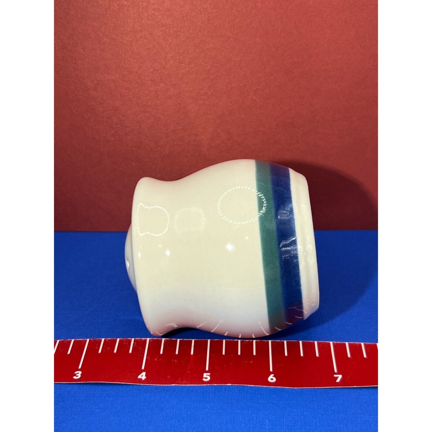 Pfaltzgraff Northwinds Blue Green Stripes Salt and Pepper Shakers