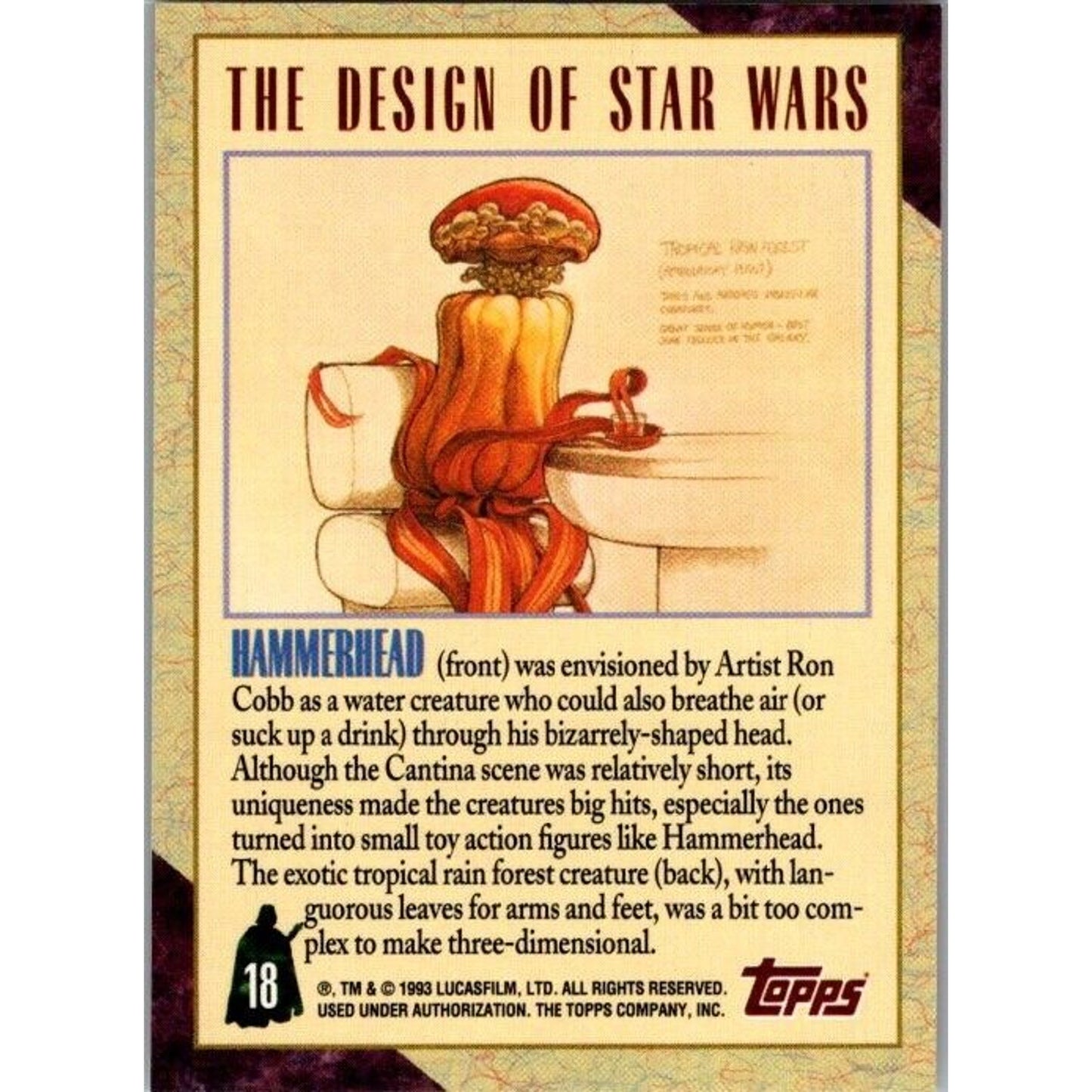 1993 Star Wars Galaxy #18 Hammerhead Design of Star Wars