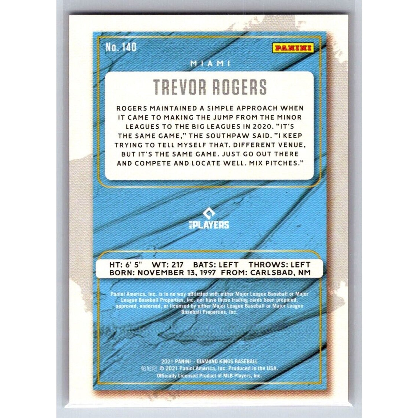 2021 Panini Diamond Kings #140 Trevor Rogers Framed Red