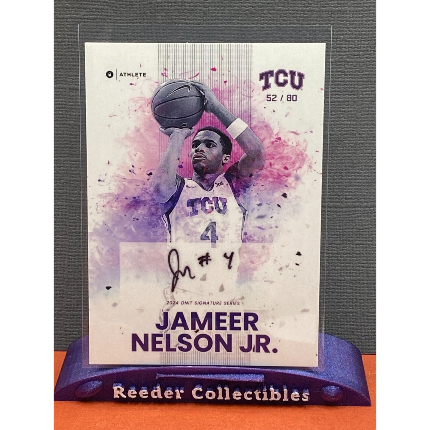 Jamer Nelson Jr. 2023-2024 Onit #84 White 52/80 TCU Texas Christian Auto