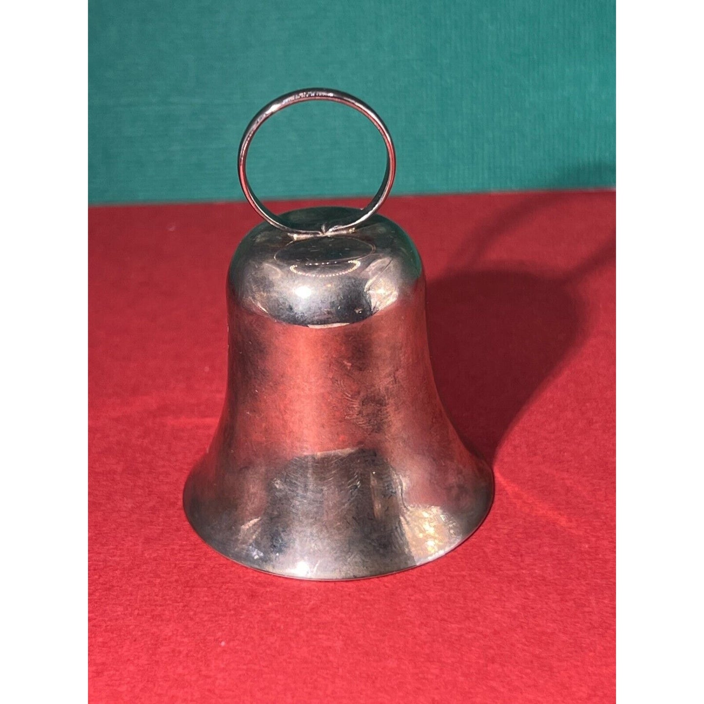 Vintage Silver Bell with loop 2.5 inch by 2 inch