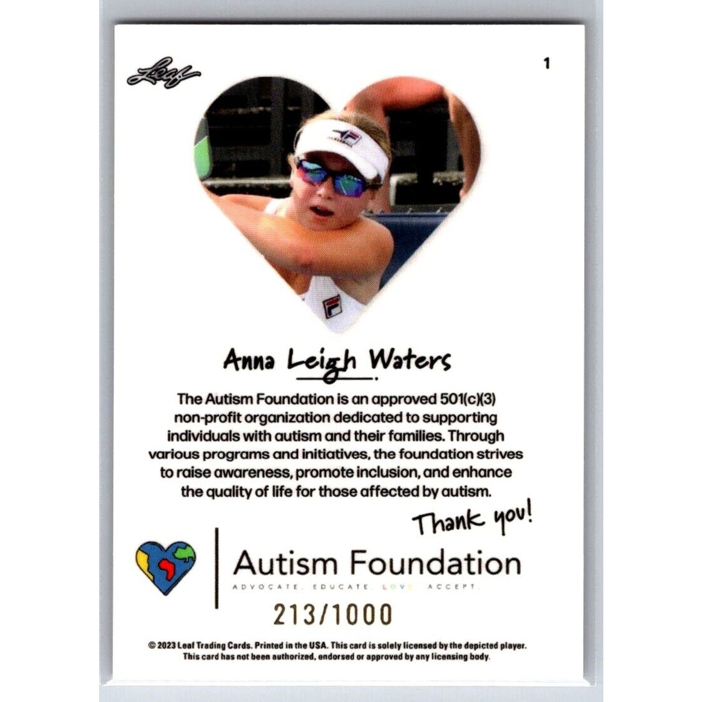 2023 Leaf Autism Foundation #1 Anna Leigh Waters Pickleball