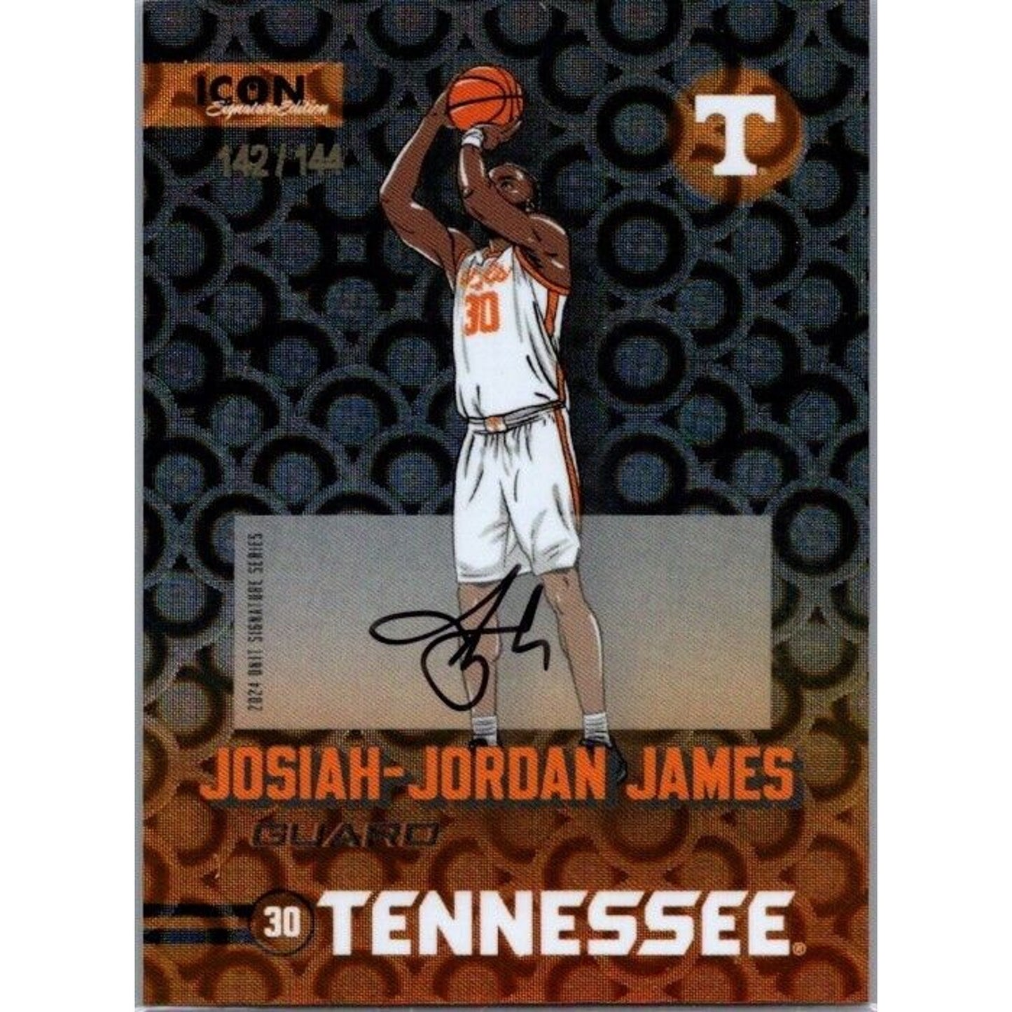 23-24 Onit Josiah-Jordan James Tennessee Volunteers Holo Icon Autograph /144