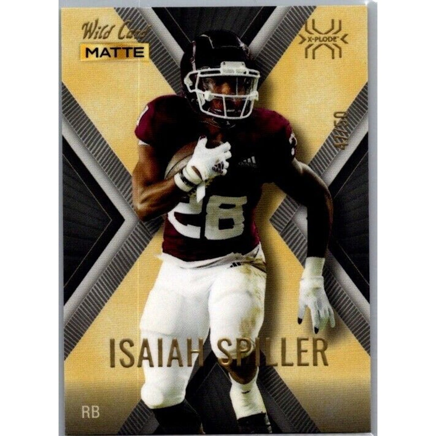 2022 Wild Card Matte X-PLODE # MXP-21 Isaiah Spiller 47/50 Chargers Texas A&M