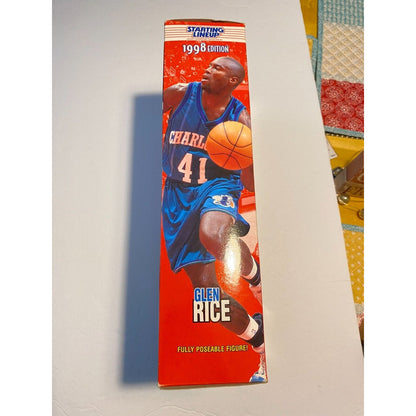 1998 STARTING LINEUP CHARLOTTE HORNETS GLEN RICE 11.5" ACTION FIGURE NIB