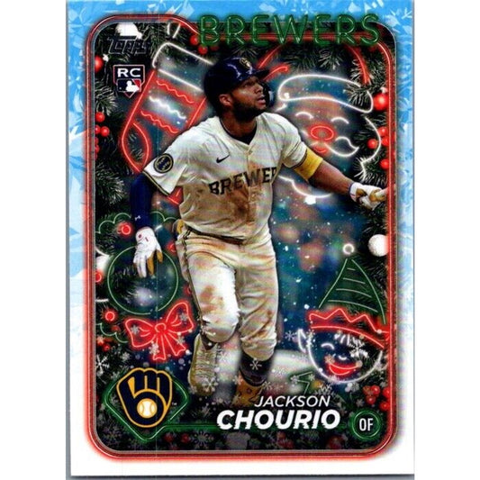 2024 Topps Holiday #H119 Jackson Chourio Milwaukee Brewers Rookie RC