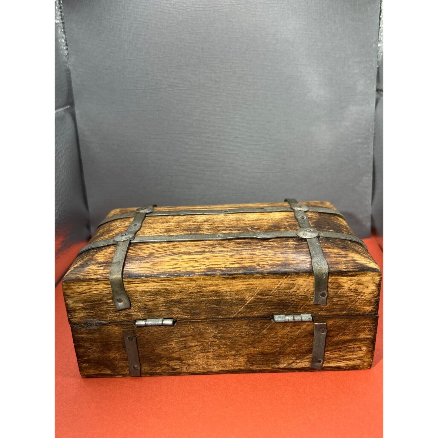 Wooden Treasure Chest Trinket Box 4"x 6" x 2.5"