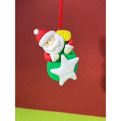 Polymer Clay Santa, Angel Christmas Ornaments (2)