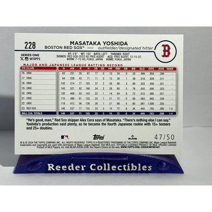 2024 Topps Flowers SP #228 Masataka Yoshida Boston Red Sox #d 47/50 SP