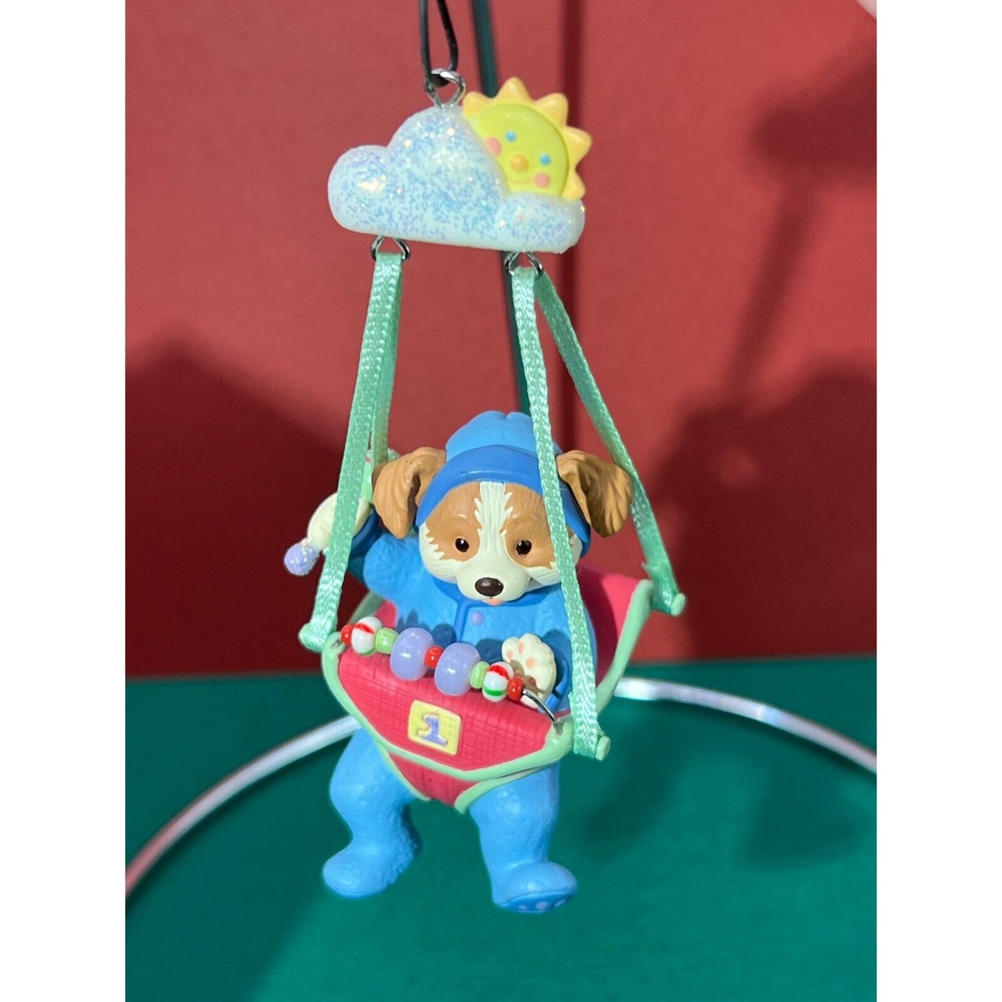 2005 RARE! HALLMARK BABY’S FIRST CHRISTMAS Swing Puppy Dog Ornament