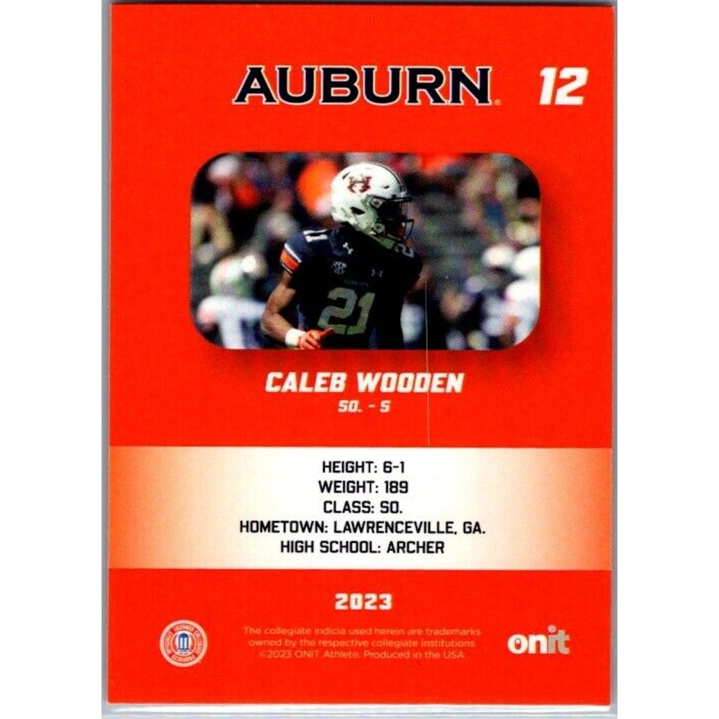 2023 Onit Football Caleb Wooden Auburn Tigers