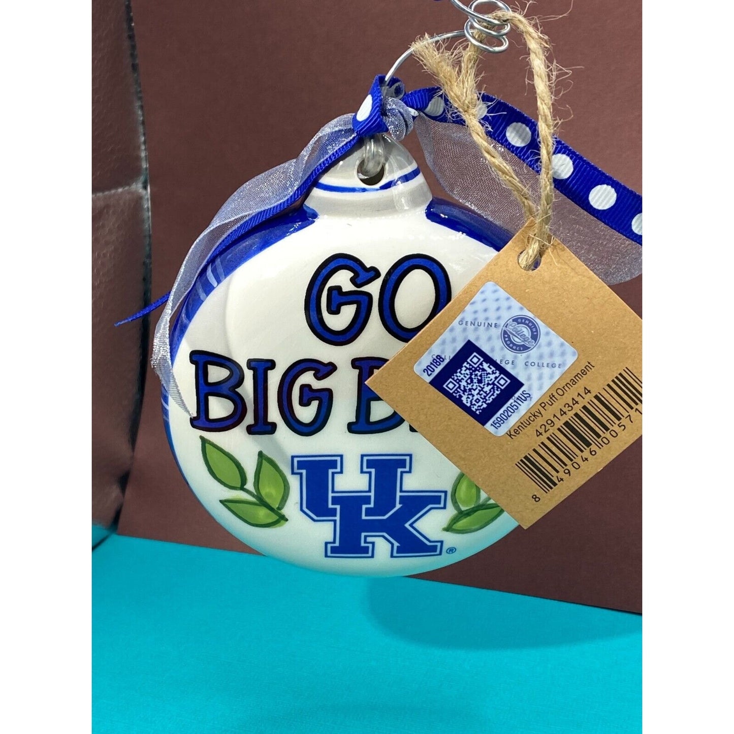 Wildcat University Of Kentucky Go Big Blue Glass Christmas Ornament Glory Haus