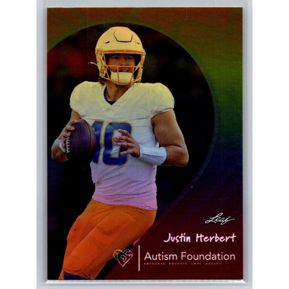 2023 Leaf Autism Foundation #10 Justin Herbert Los Angeles Chargers