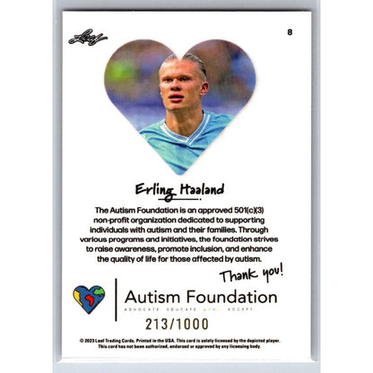 2023 Leaf Autism Foundation #8 Erling Haaland Soccer