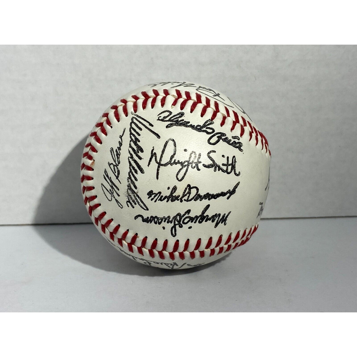 1990s - 2000s Atlanta Braves Team Facsimile Autograph Stamp Baseball Ball