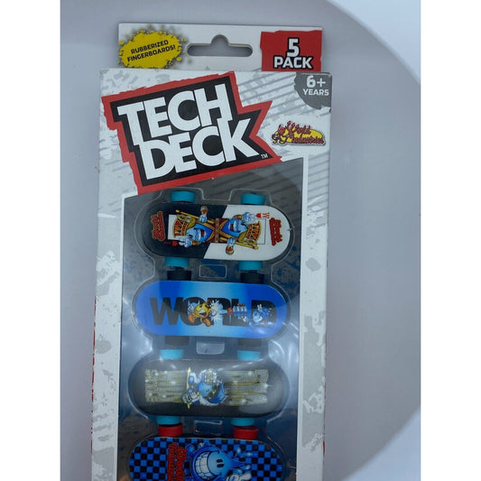 New Tech Deck white/black Bendy Boards Rubberized Fingerboards Pack of 5