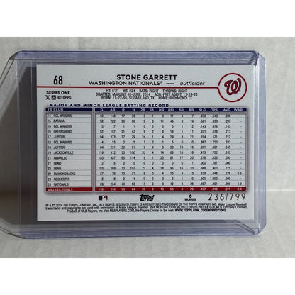 2024 Topps Series 1 Stone Garrett Purple Sparkle Foil Parallel 236/799