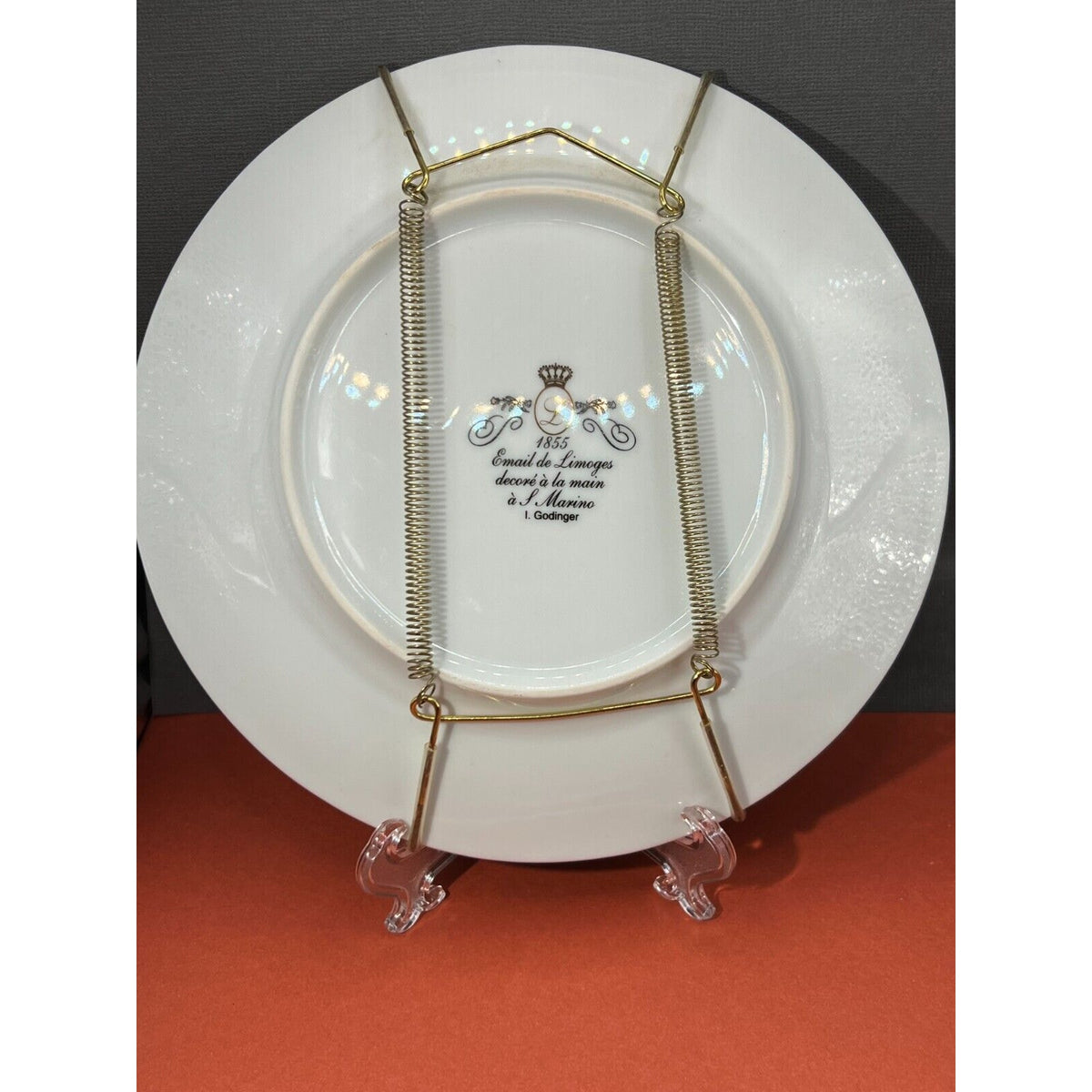 1855 Email de Linoges - I Godinger - Marseille 1849 - Decorative Plate w/hanger