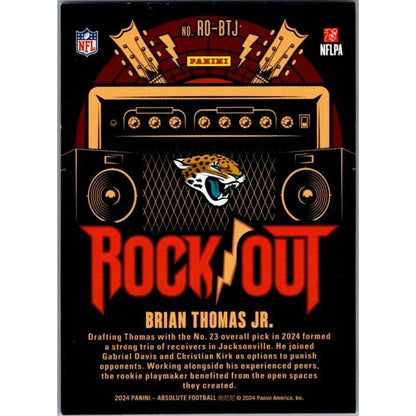 2024 Panini Absolute #RO-BTJ Brian Thomas Jr. Jacksonville Jaguars Rock Out