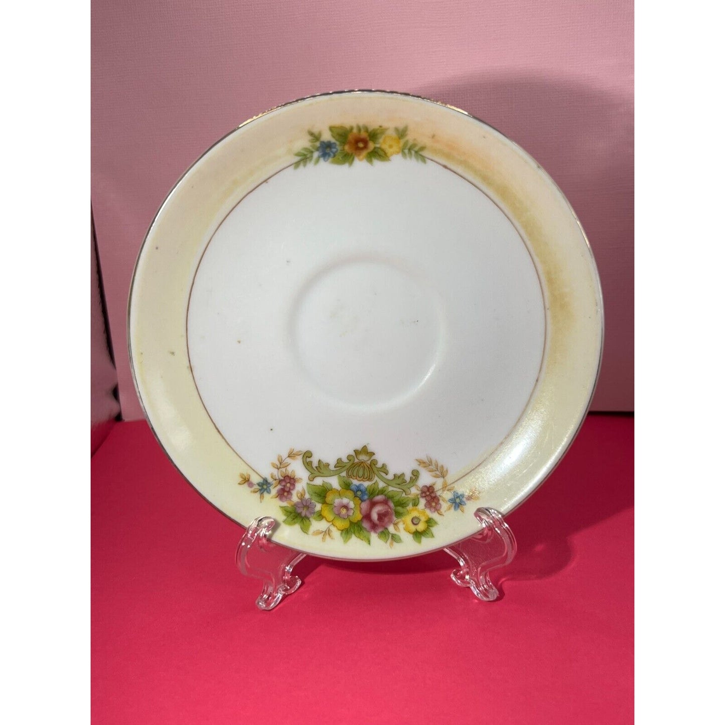 3 piece 5.5" Floral Saucers / Plates Made in Occupied Japan