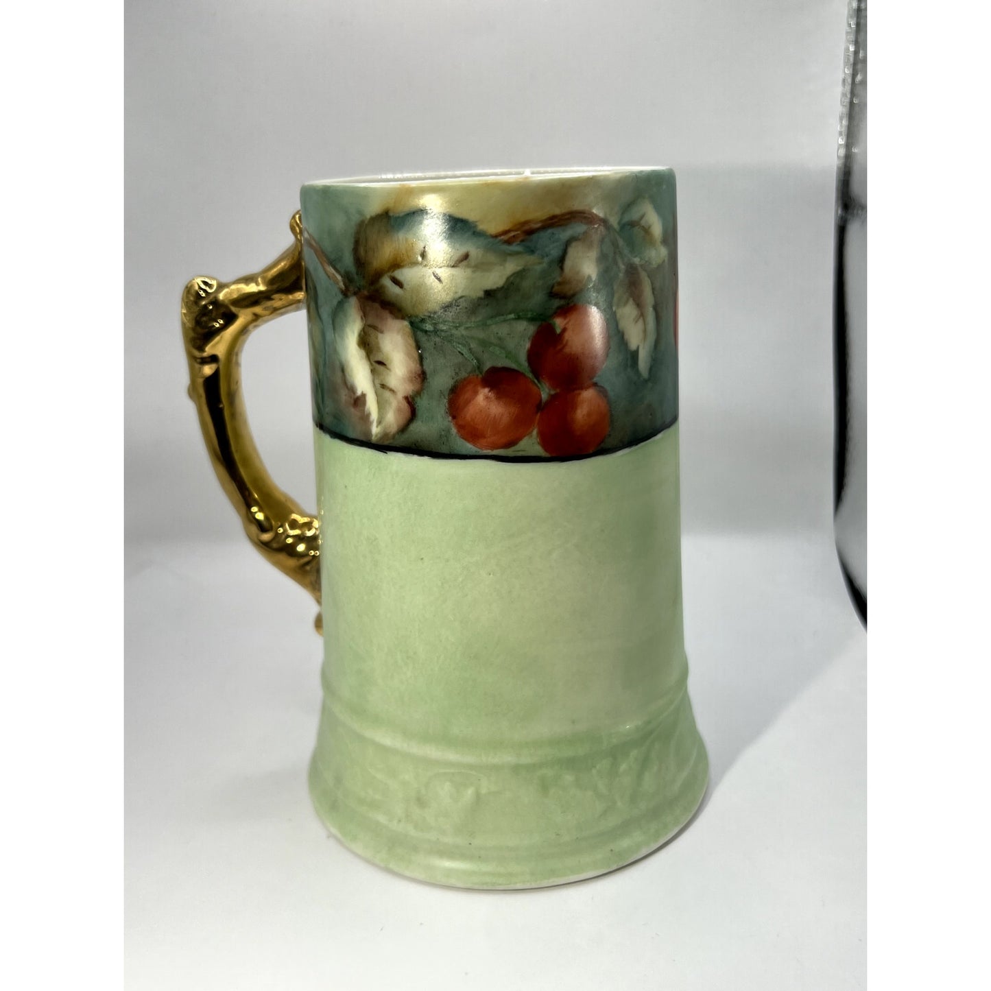 Antique Belleek Willets Porcelain Hand Painted Stein Tankard Mug