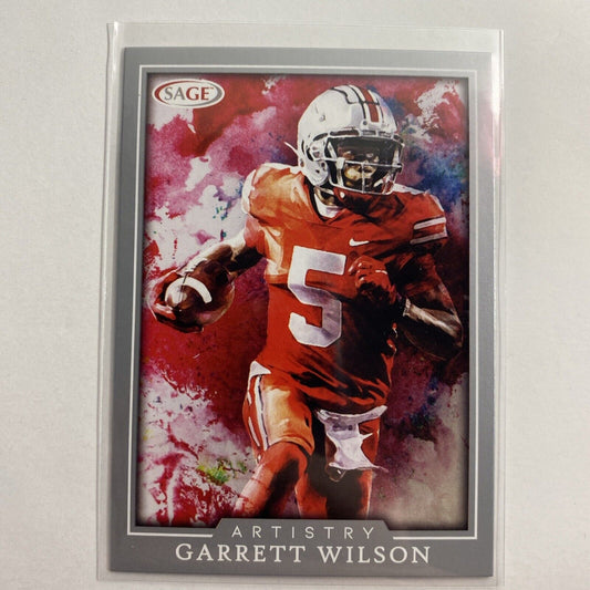 Garrett Wilson 2022 Sage Artistry 47 Silver Ohio State New York Jets