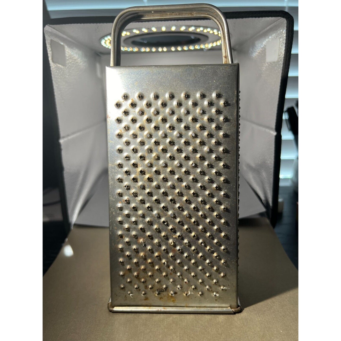 Vintage Rustic Cheese Grater 4 Sided Metal Shredder 9" x 4.25" x 3.25"