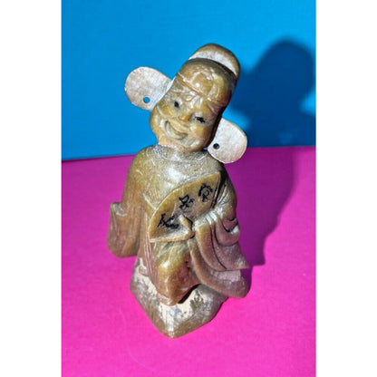 Chinese Soapstone Bobblehead Statue 4 inch Figurine